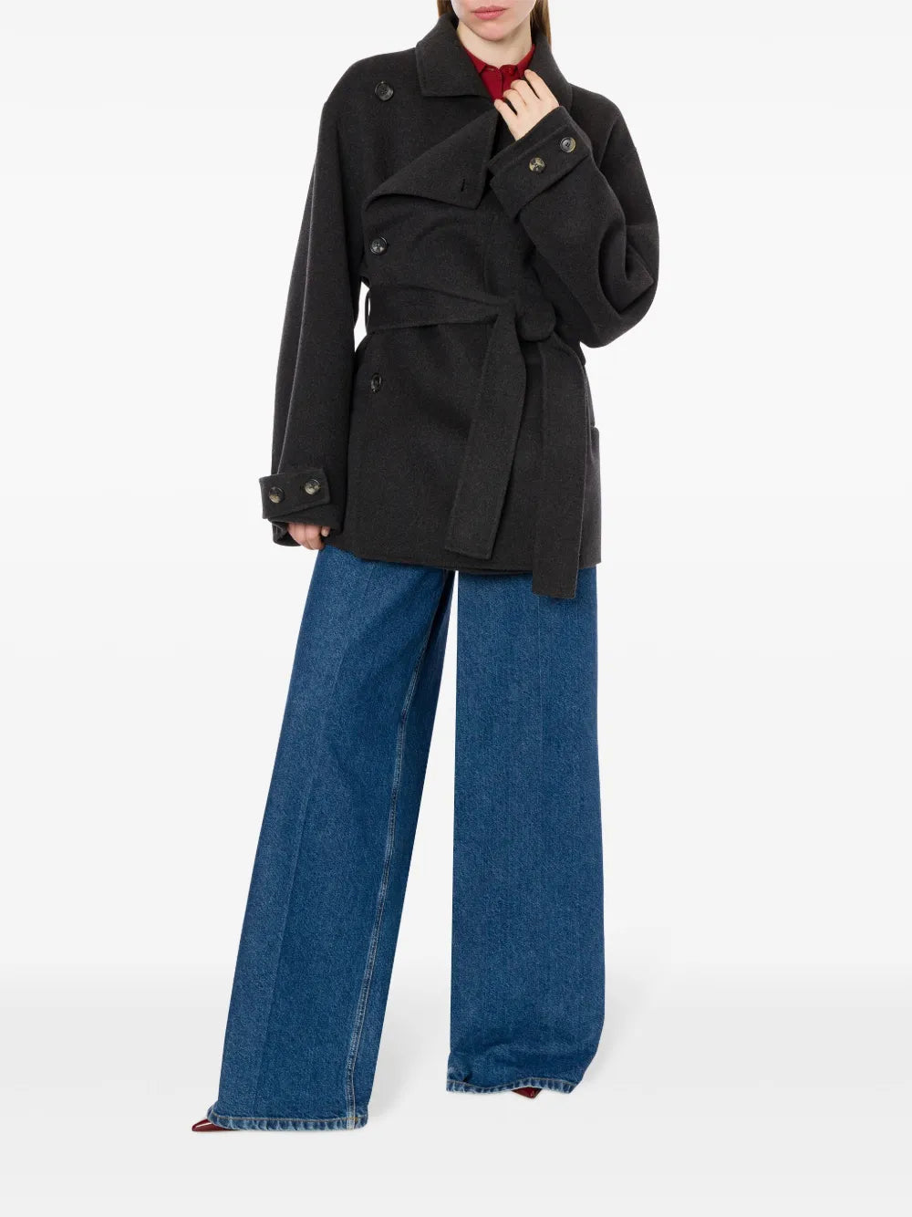 double-breasted wool coat