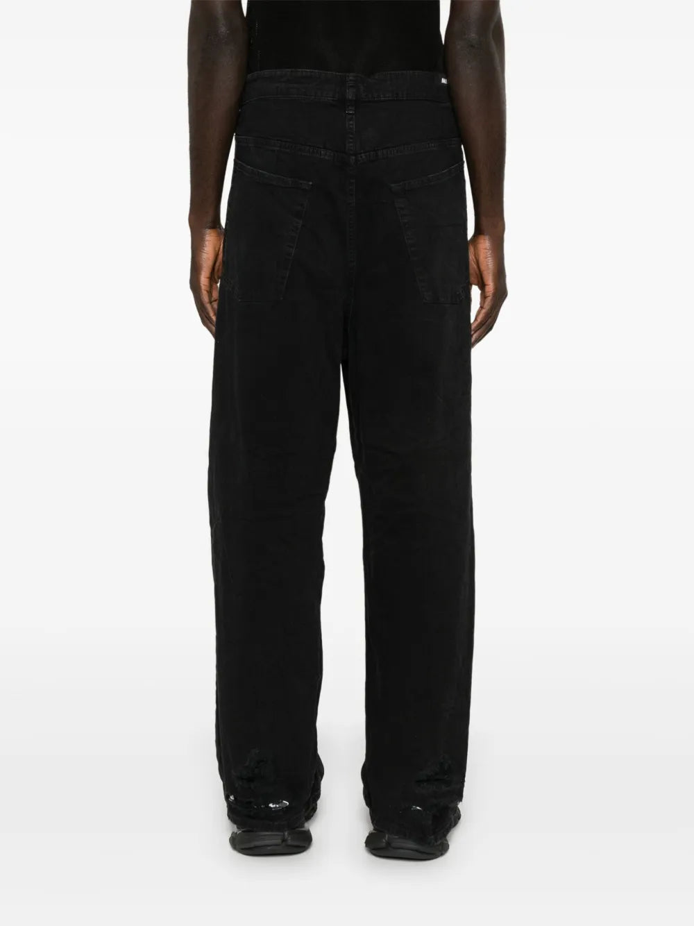 drawstring wide-leg jeans