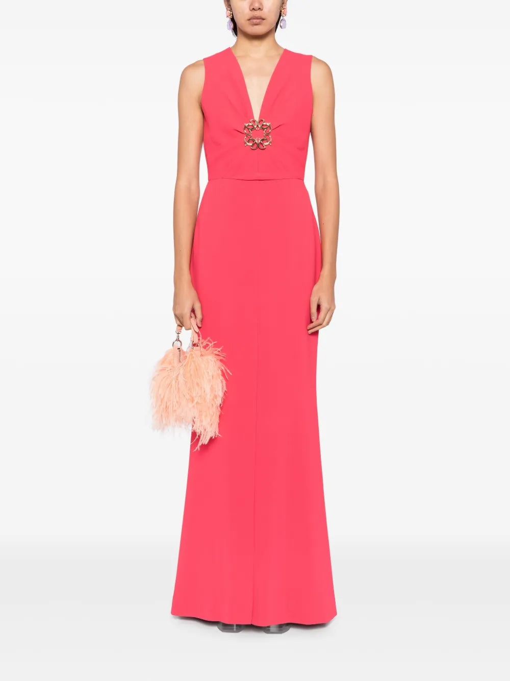 V-neck long dress