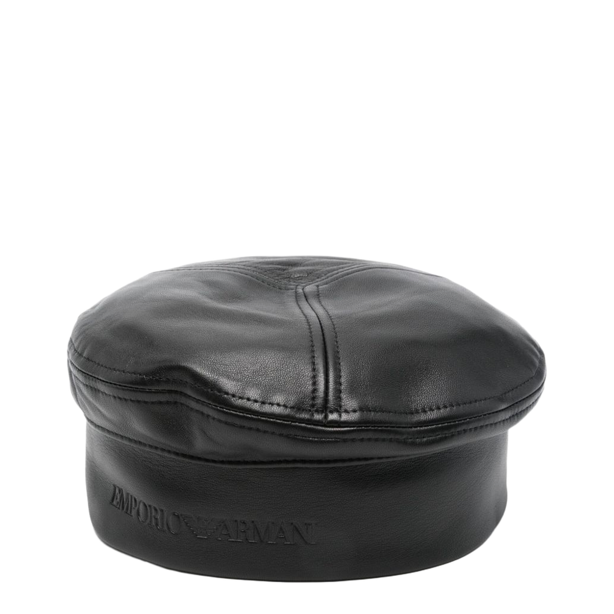 Nappa Leather Beret with Logo
