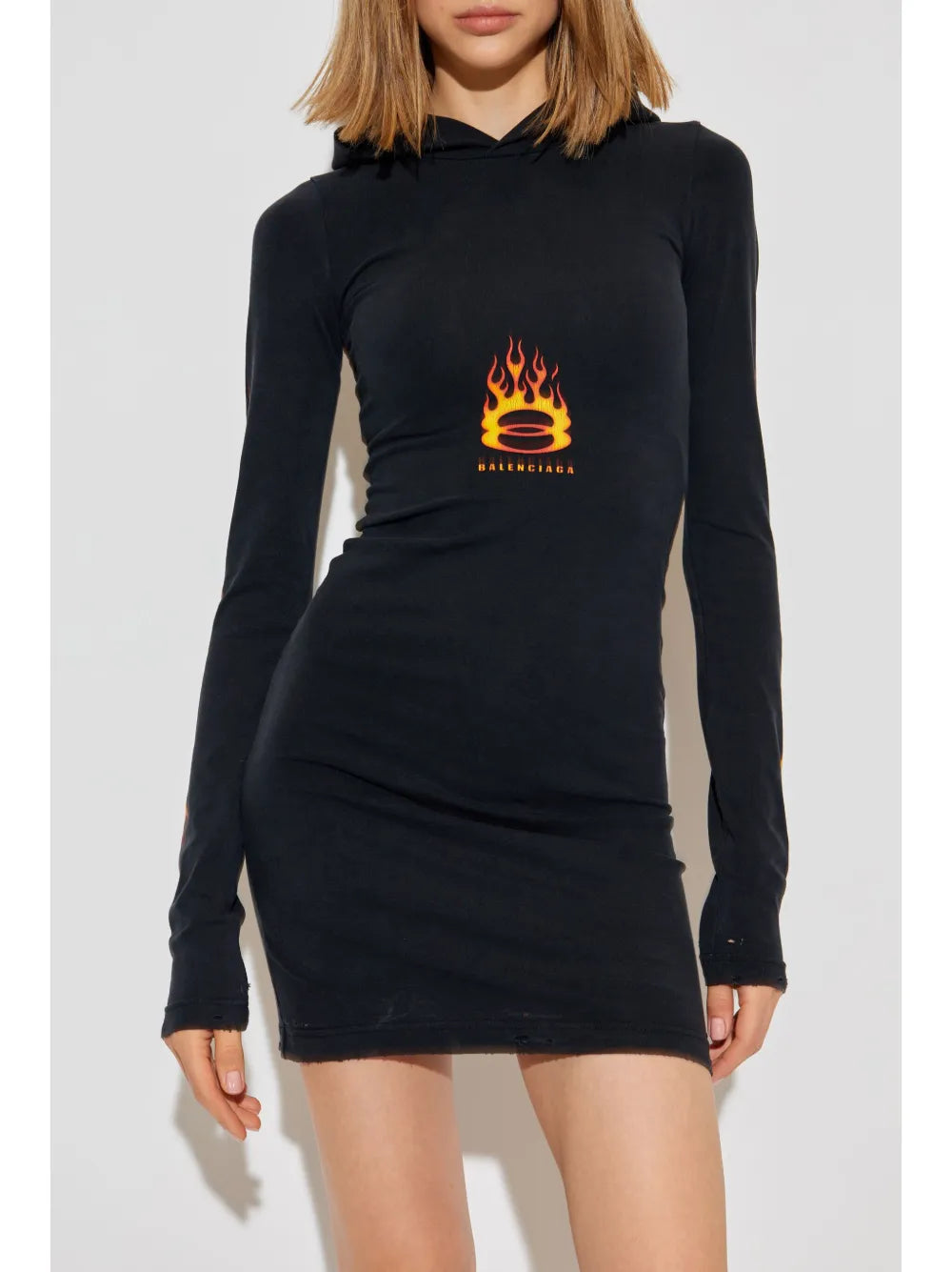 flames-print mini dress