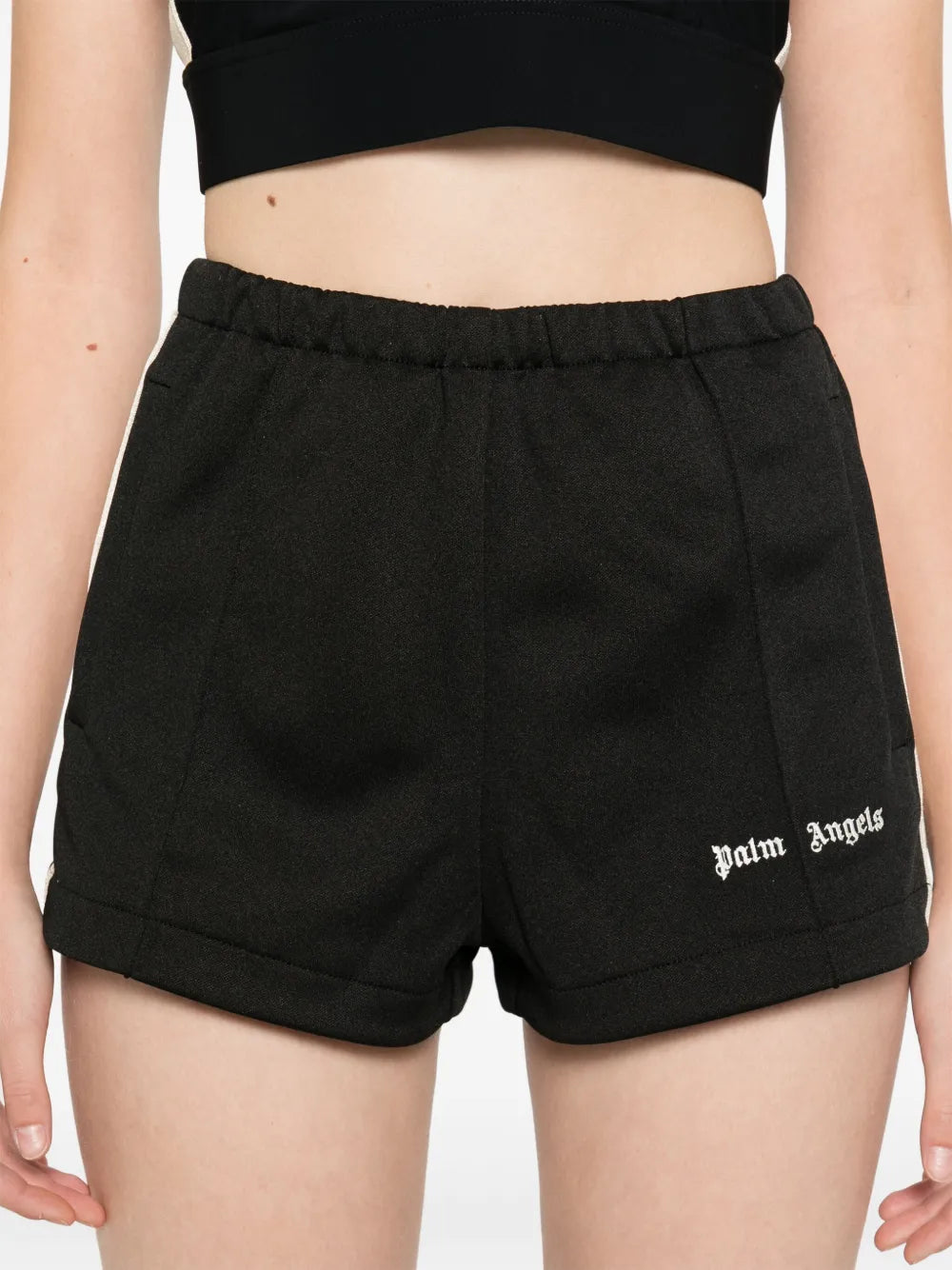 embroidered-logo shorts