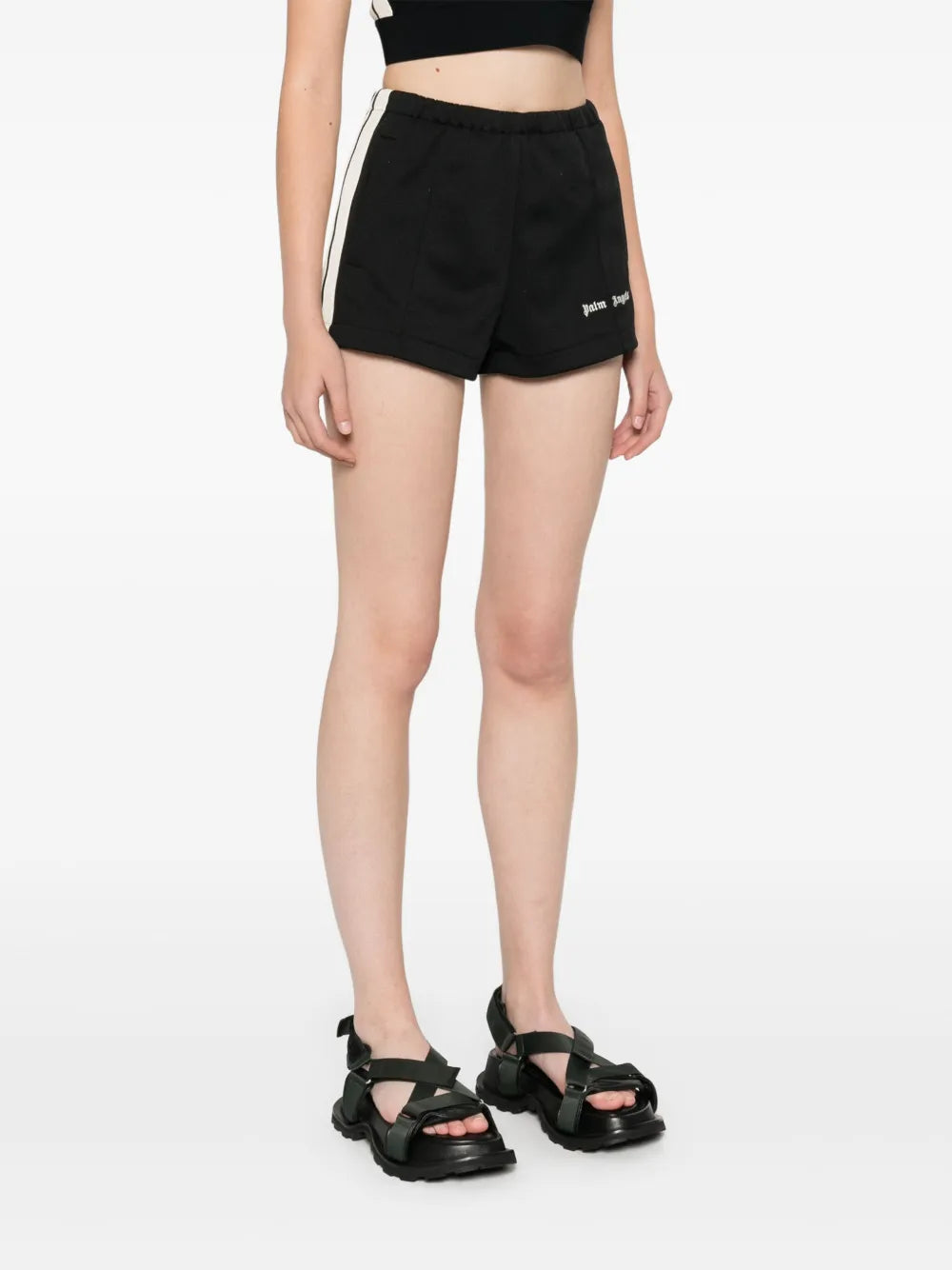 embroidered-logo shorts
