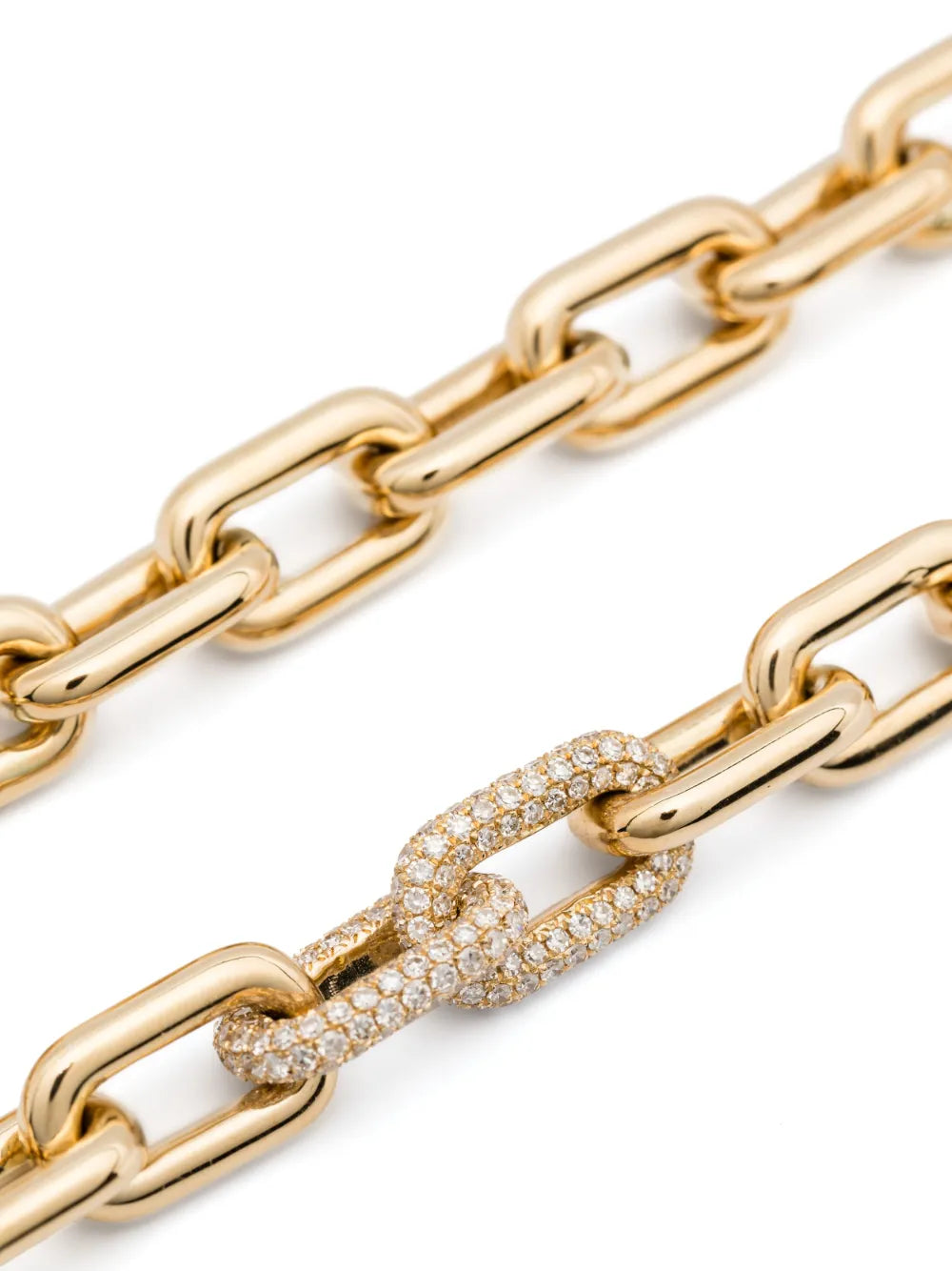 18K yellow gold chain diamond necklace