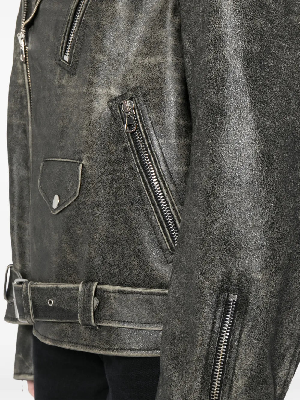 leather Brown biker jacket