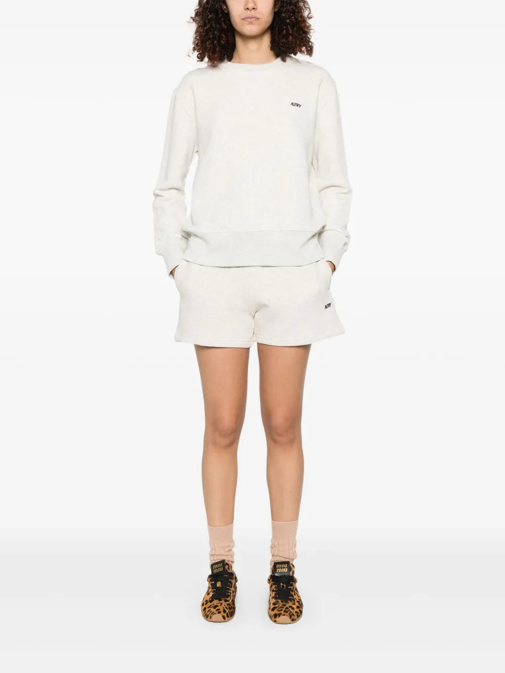 embroidered-logo shorts