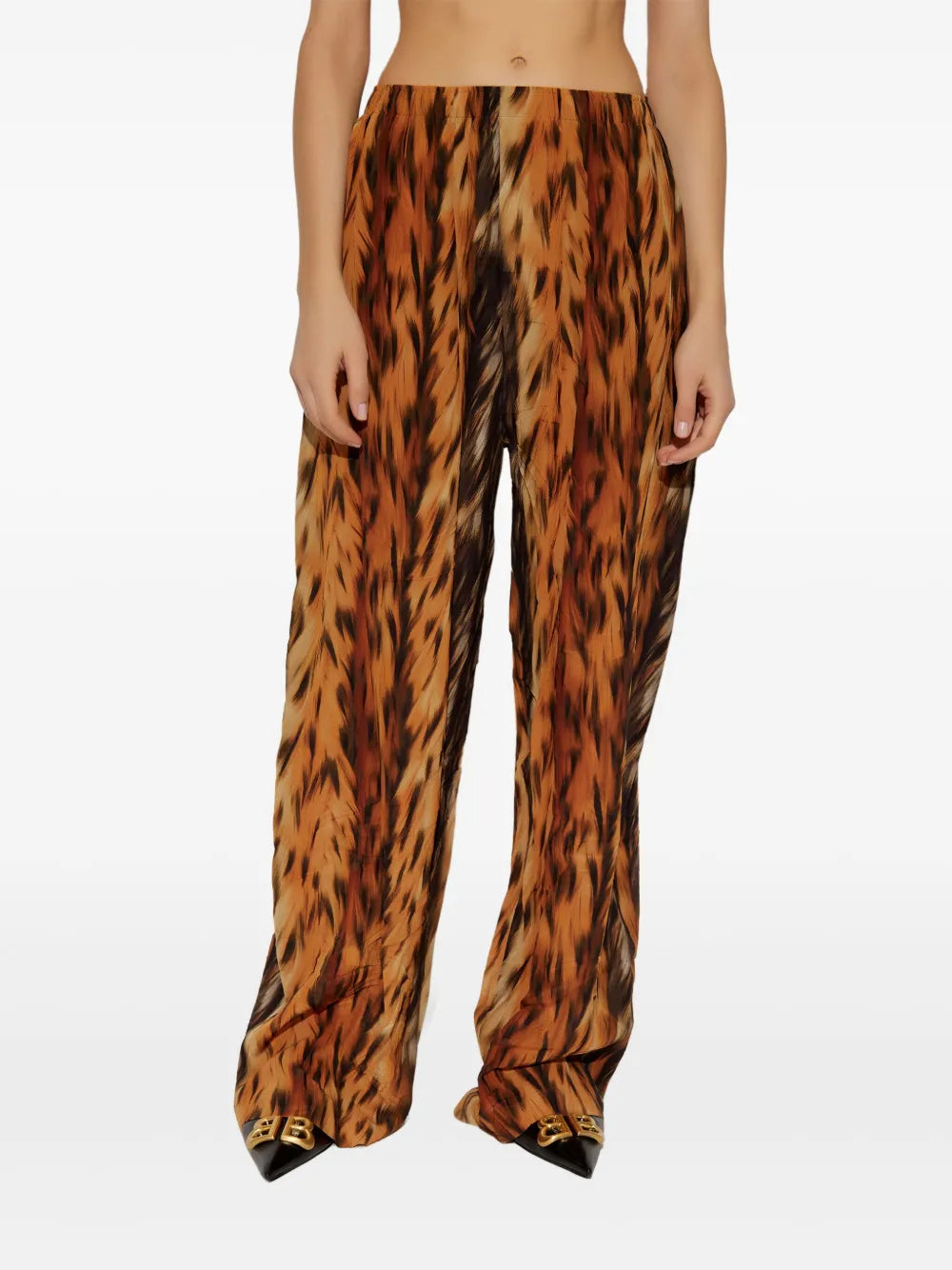 printed straight trousers