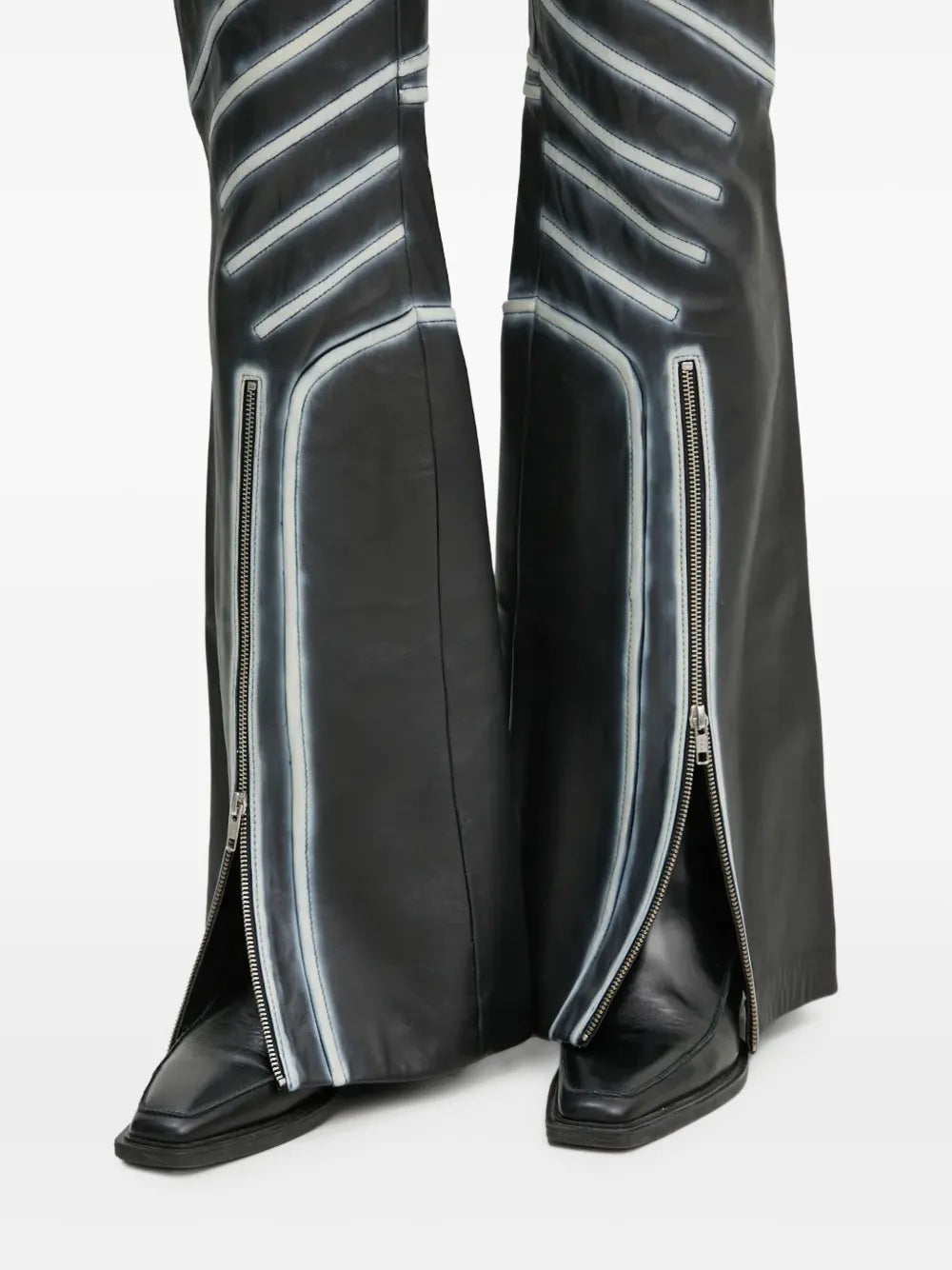 zip-detail trousers