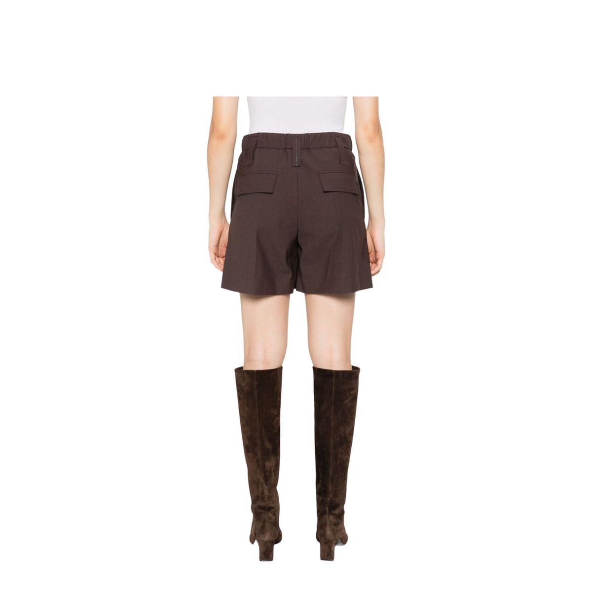Formal Shorts with Monili in Cocoa