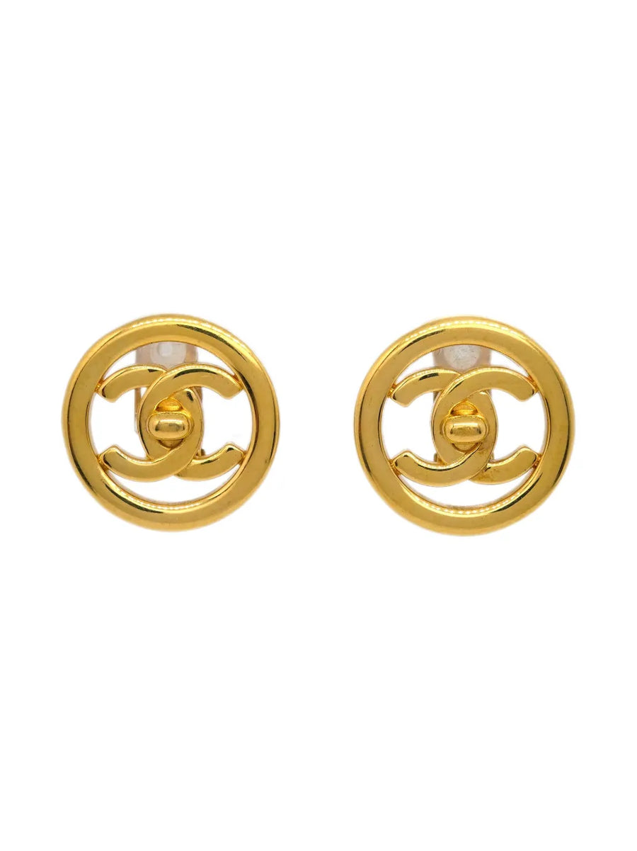 1997 CC turnlock clip-on earrings
