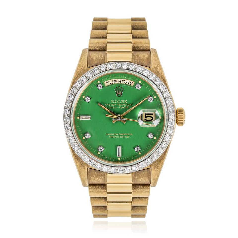 Rolex | Day-Date | 18038 | Yellow gold | 36mm mm | Yellow gold | Green | Automatic