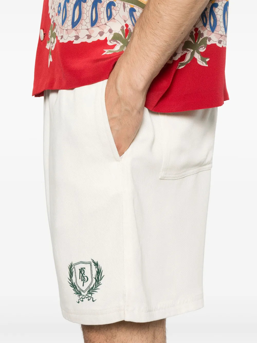 embroidered-logo shorts