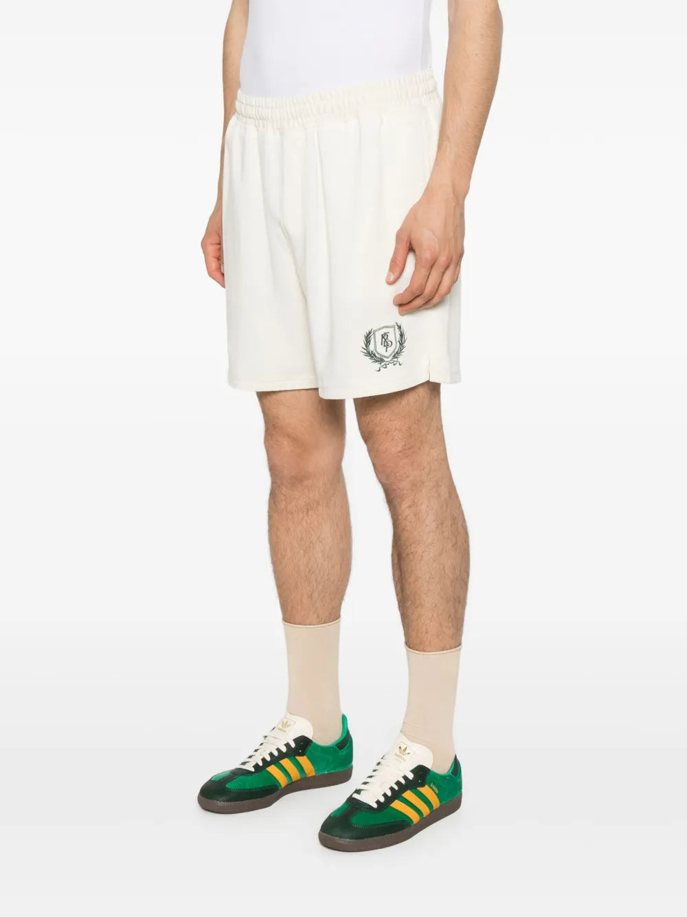 embroidered-logo shorts