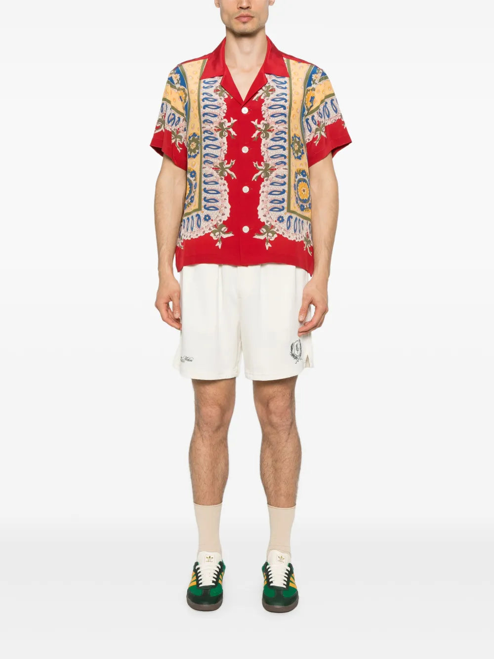 embroidered-logo shorts