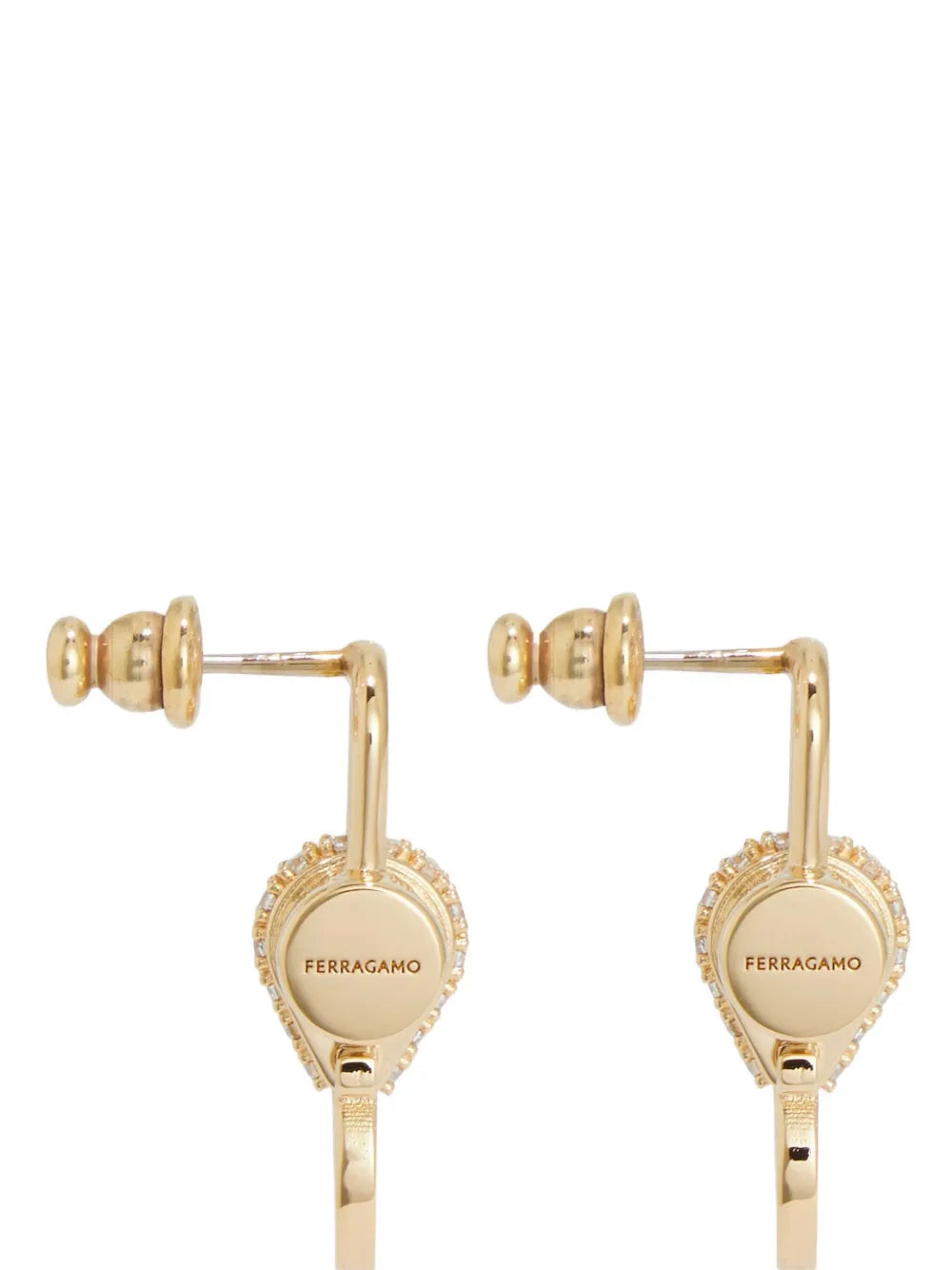 crystal embellished padlock earrings