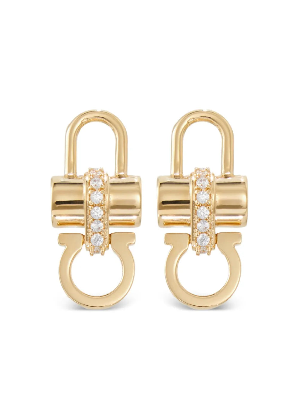 crystal embellished padlock earrings