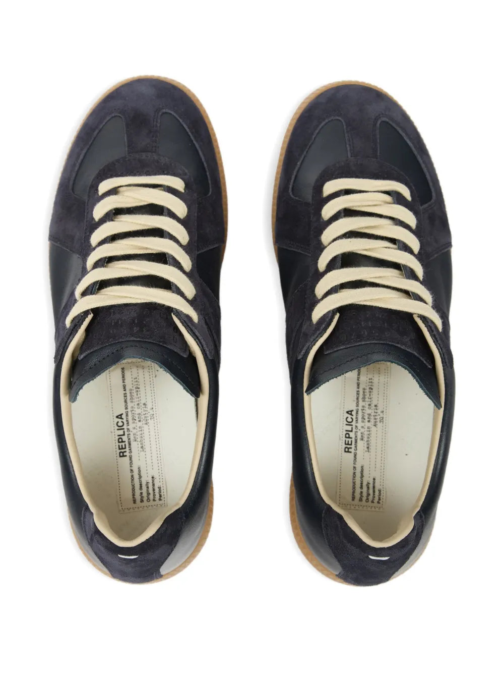 suede and leather lace-up sneakers