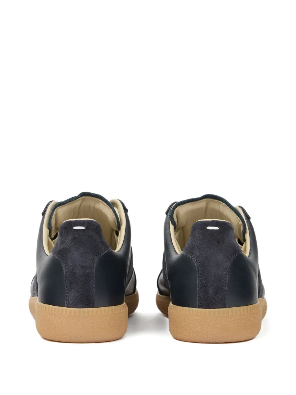 suede and leather lace-up sneakers