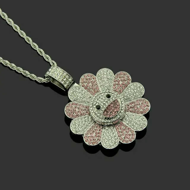 MURAKAMI FLOWER ICED OUT PENDANT (PINK)
