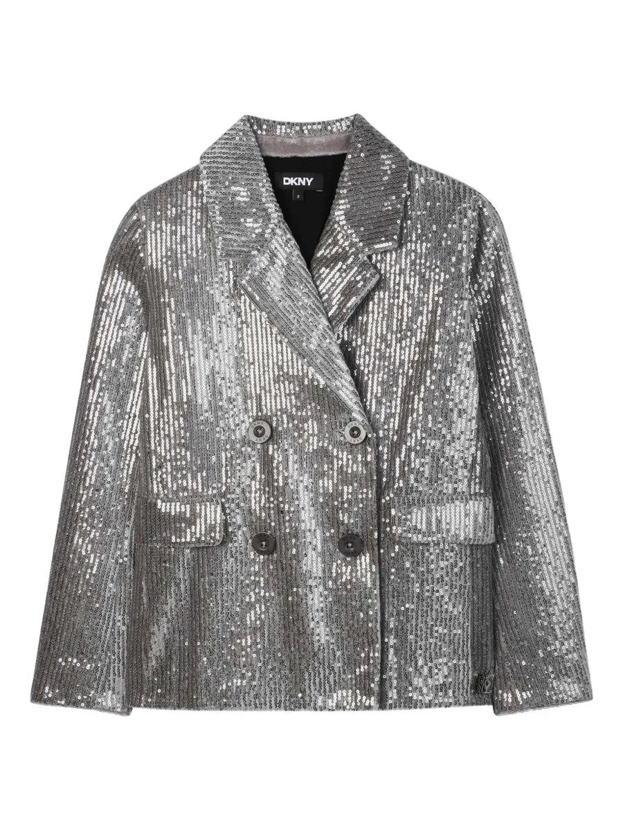 sequin-embellished double-breasted jacket