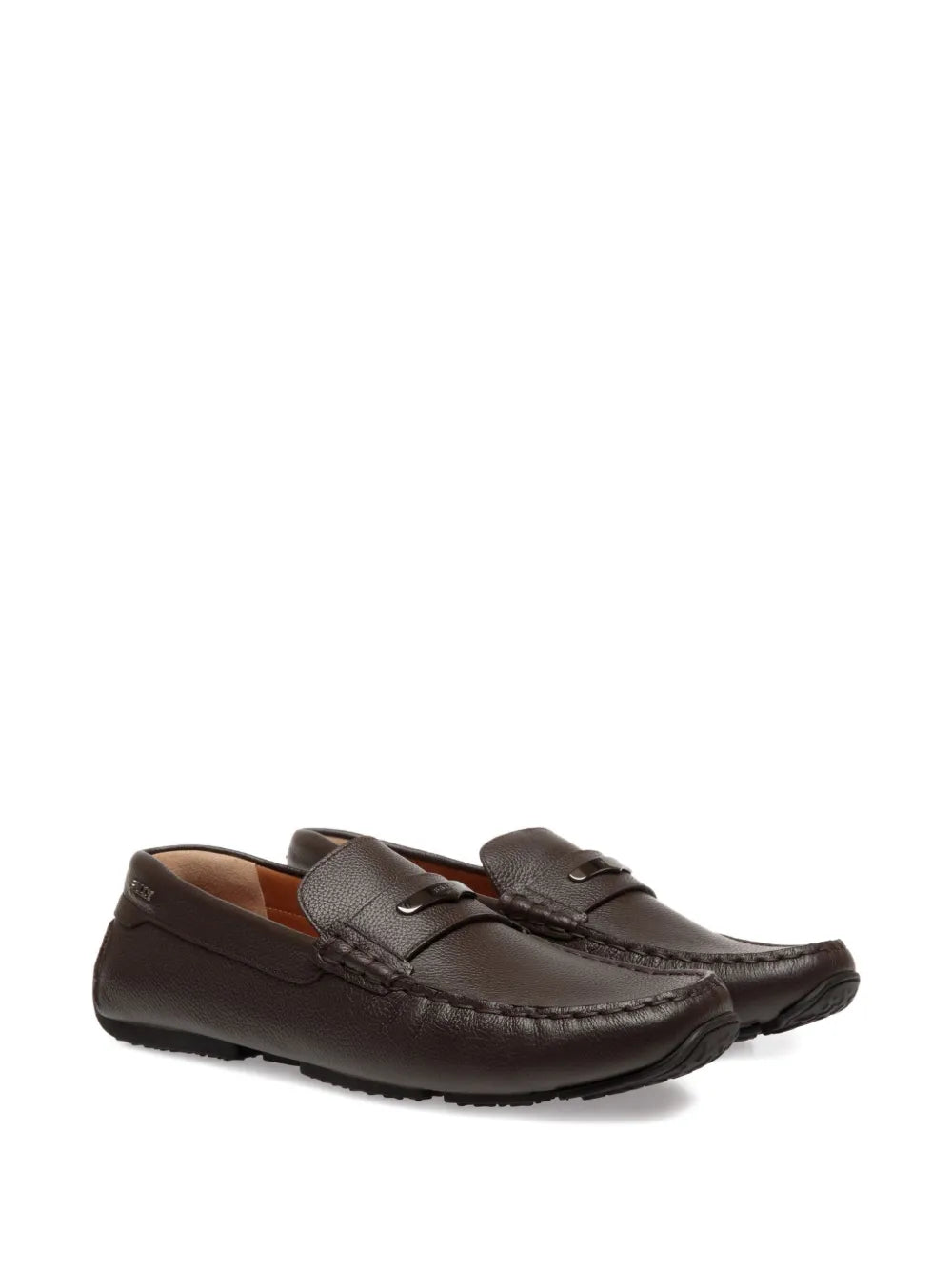 embossed leather loafers