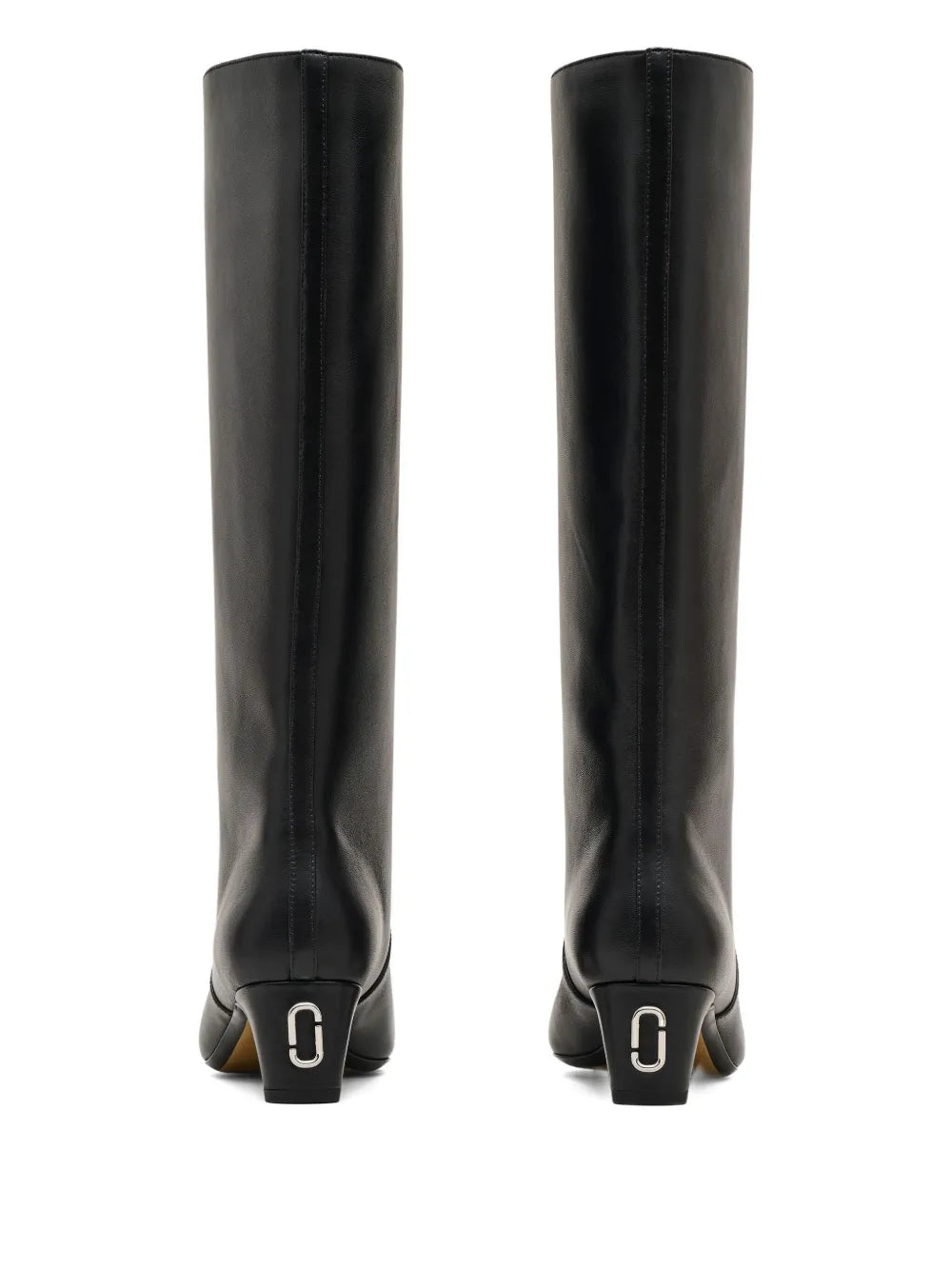 pointed-toe leather boots