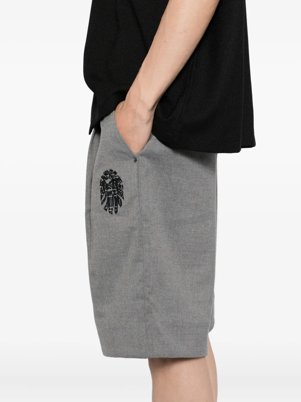 embroidered-logo shorts