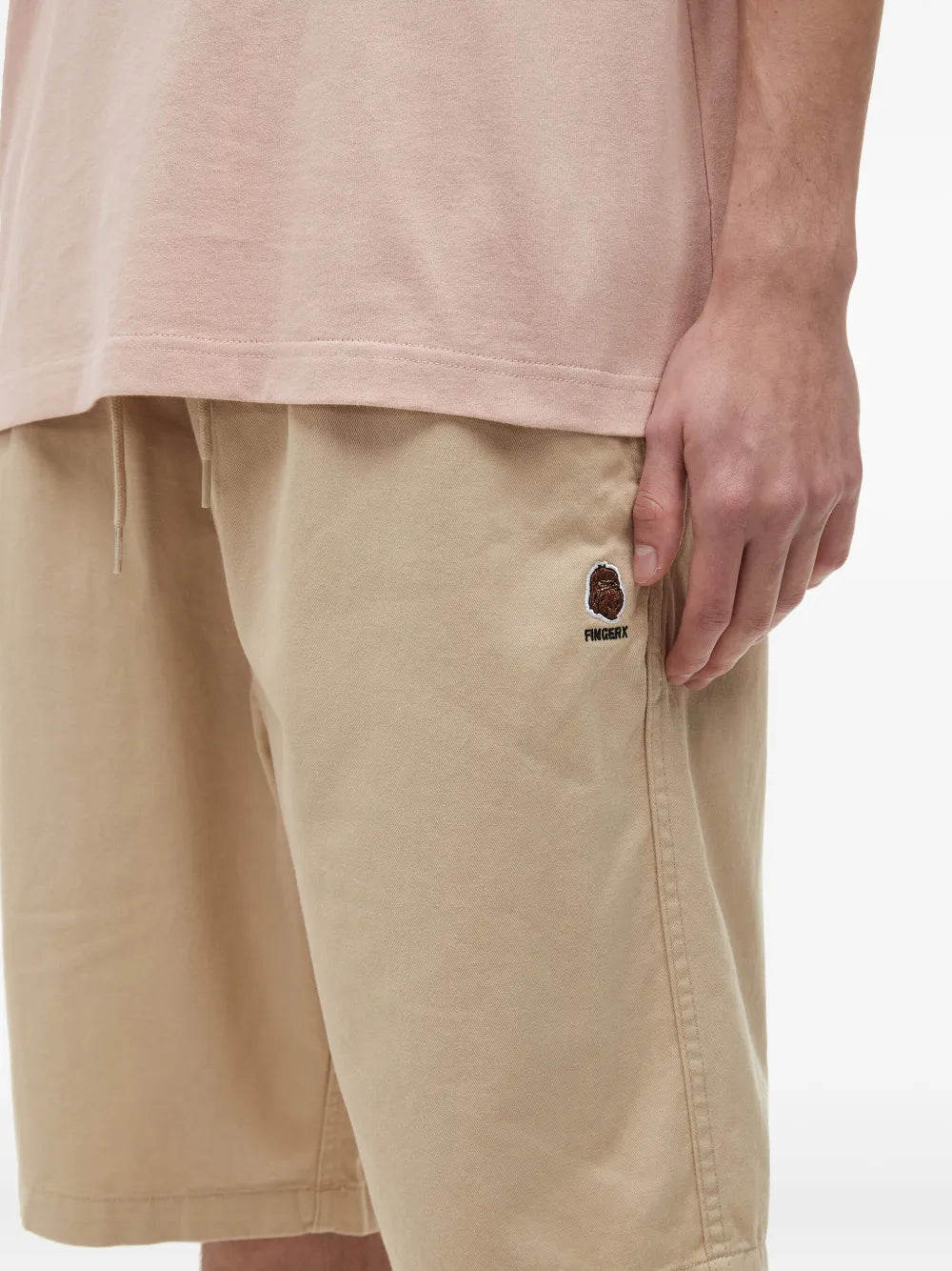 embroidered-logo shorts