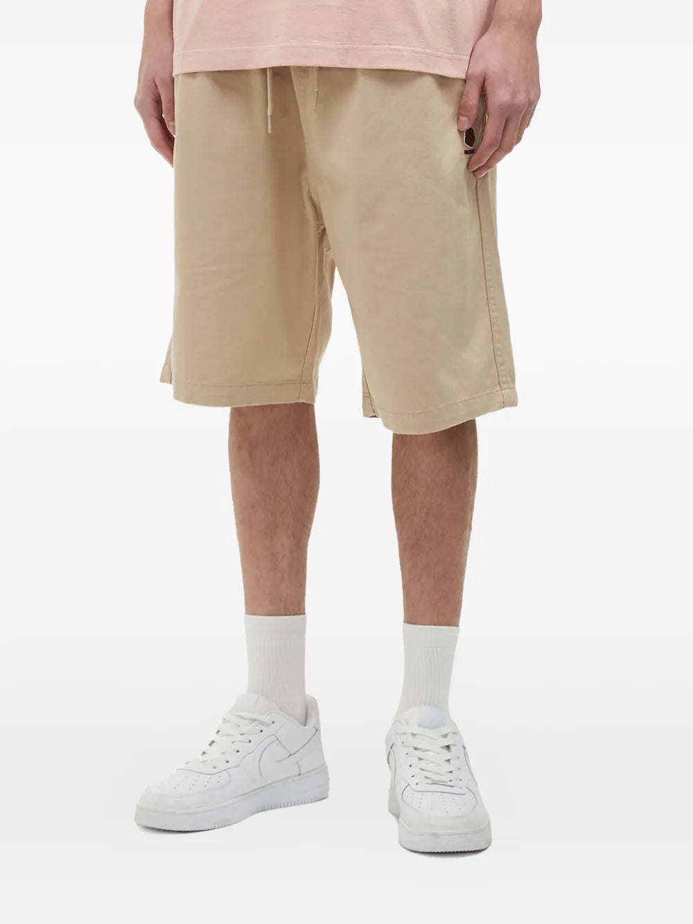 embroidered-logo shorts