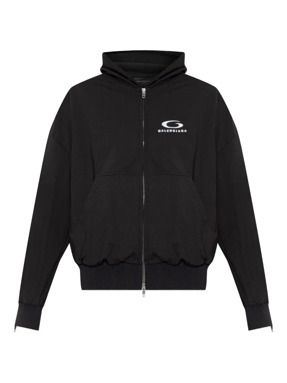 zip-up hooded jacket