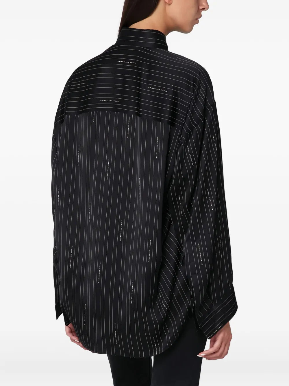 pinstripe logo shirt
