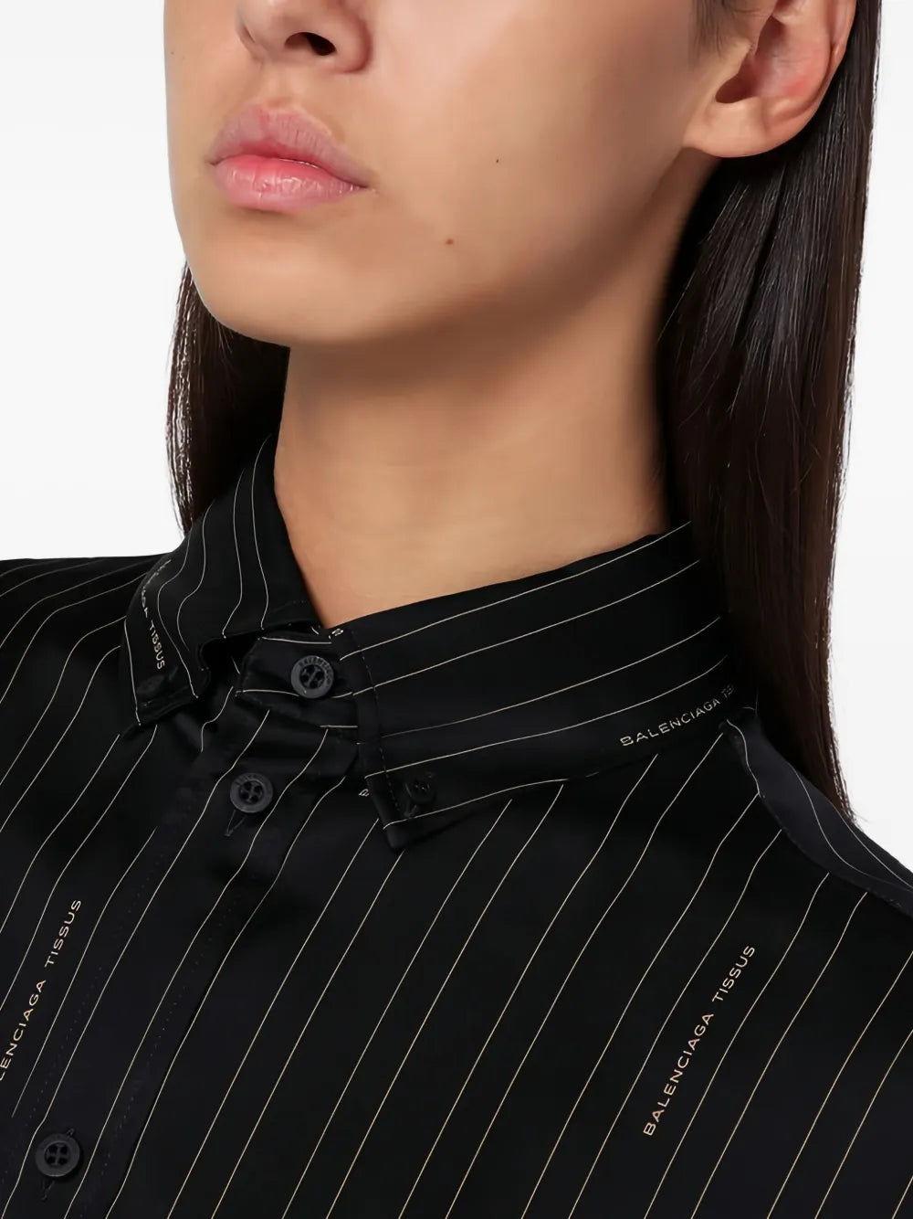 pinstripe logo shirt