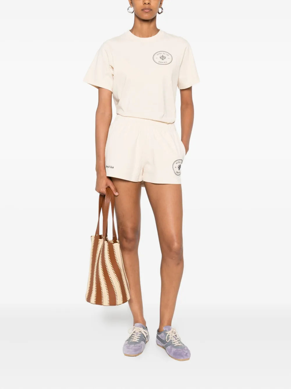 embroidered-logo shorts