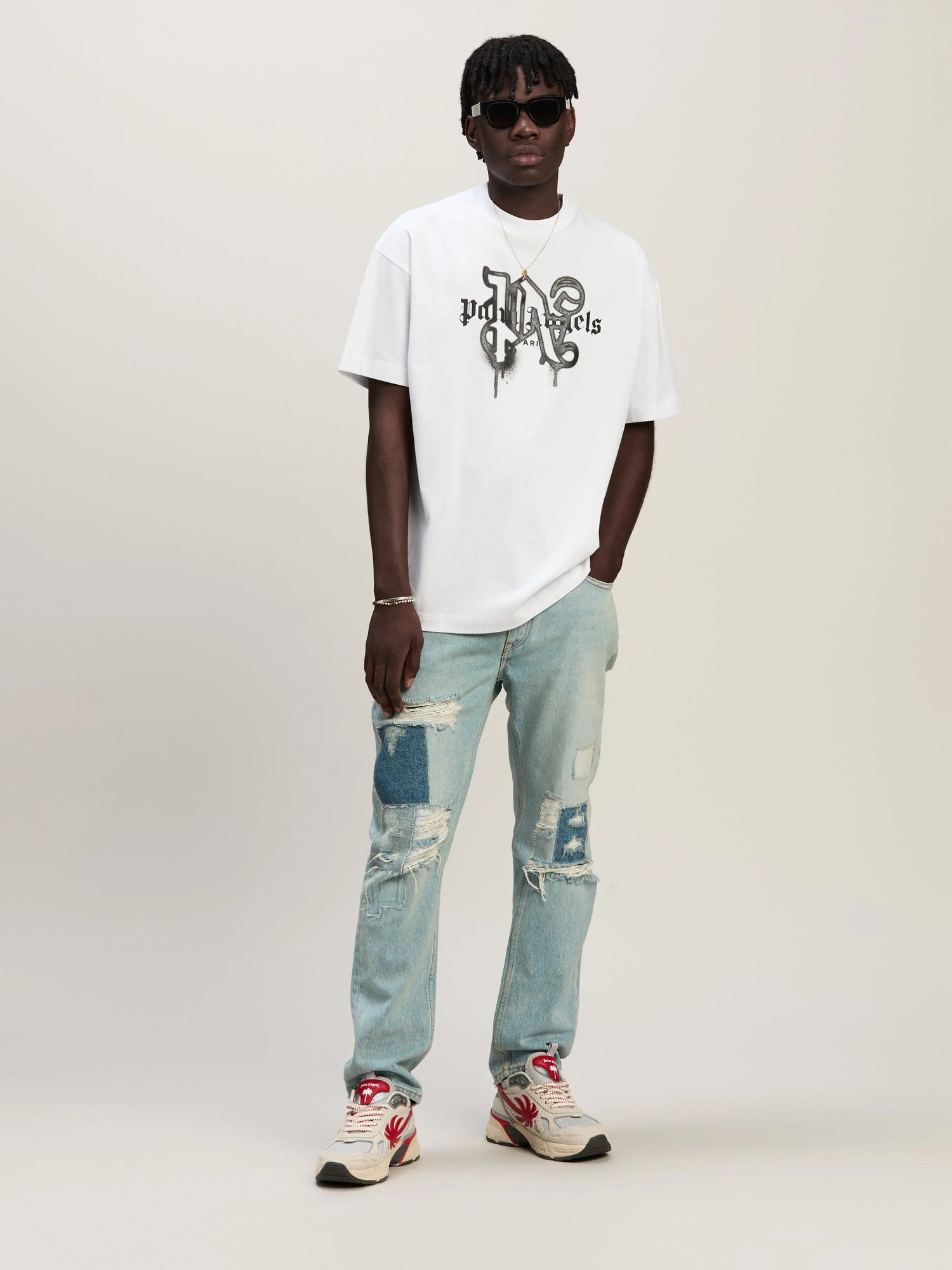 Paris Monogram Spray T-Shirt WHITE