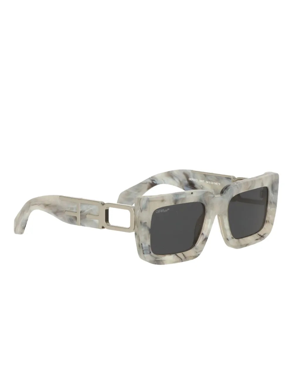 marble-effect square-frame sunglasses