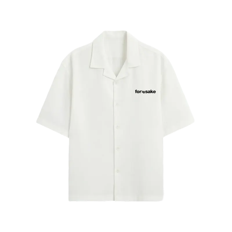Forfksake Sinners White Bowling Shirt