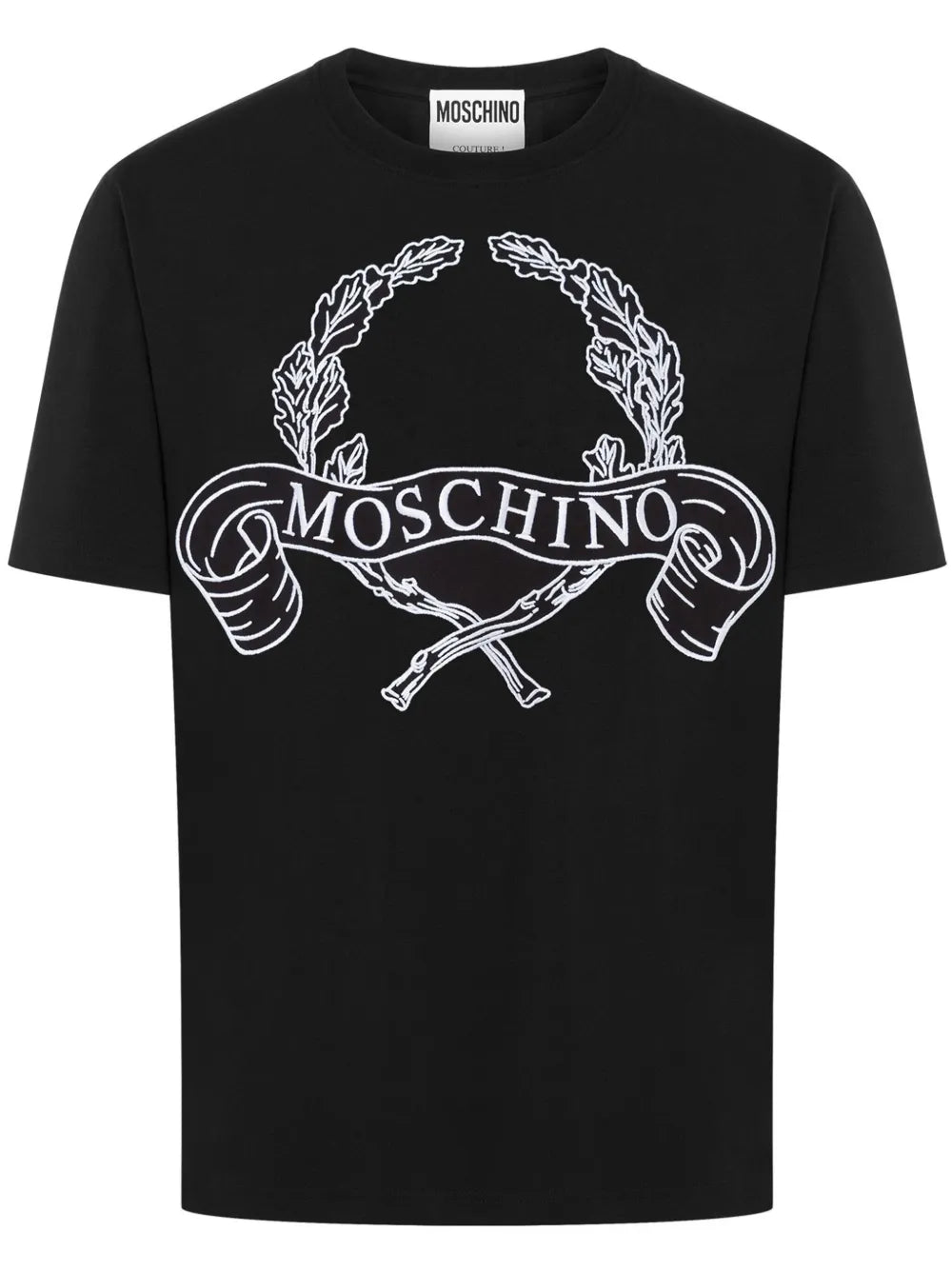 Moschino Laurel-print jersey T-Shirt Black