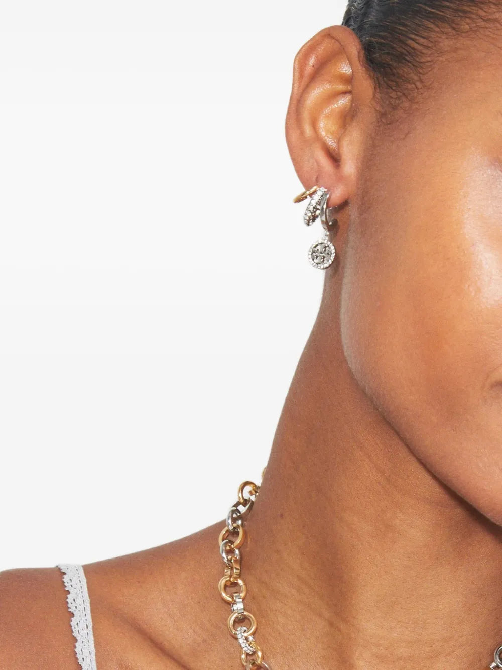 pave triple hoop earrings