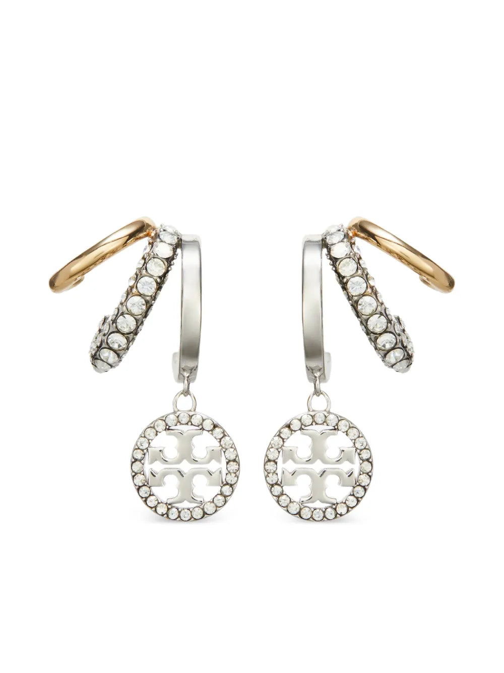 pave triple hoop earrings