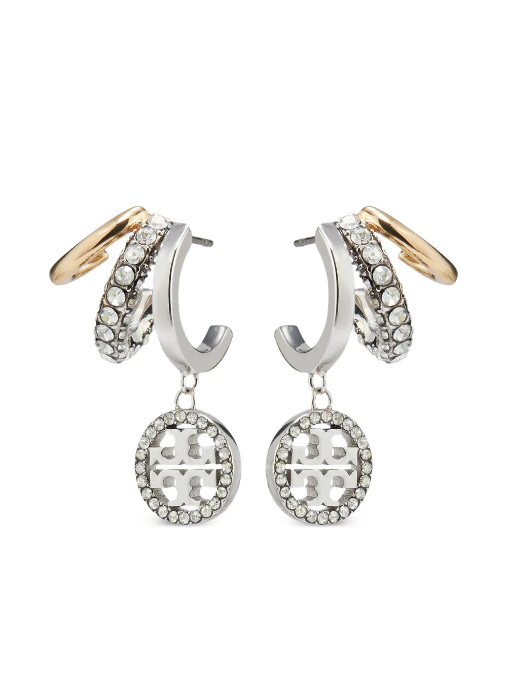 pave triple hoop earrings