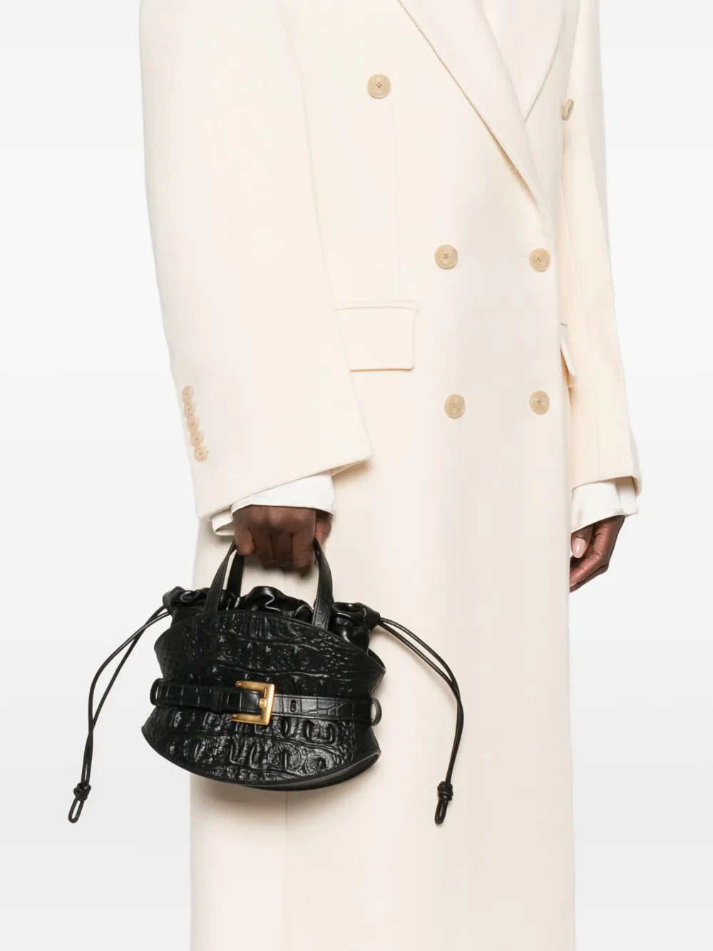 crocodile-effect shoulder bag