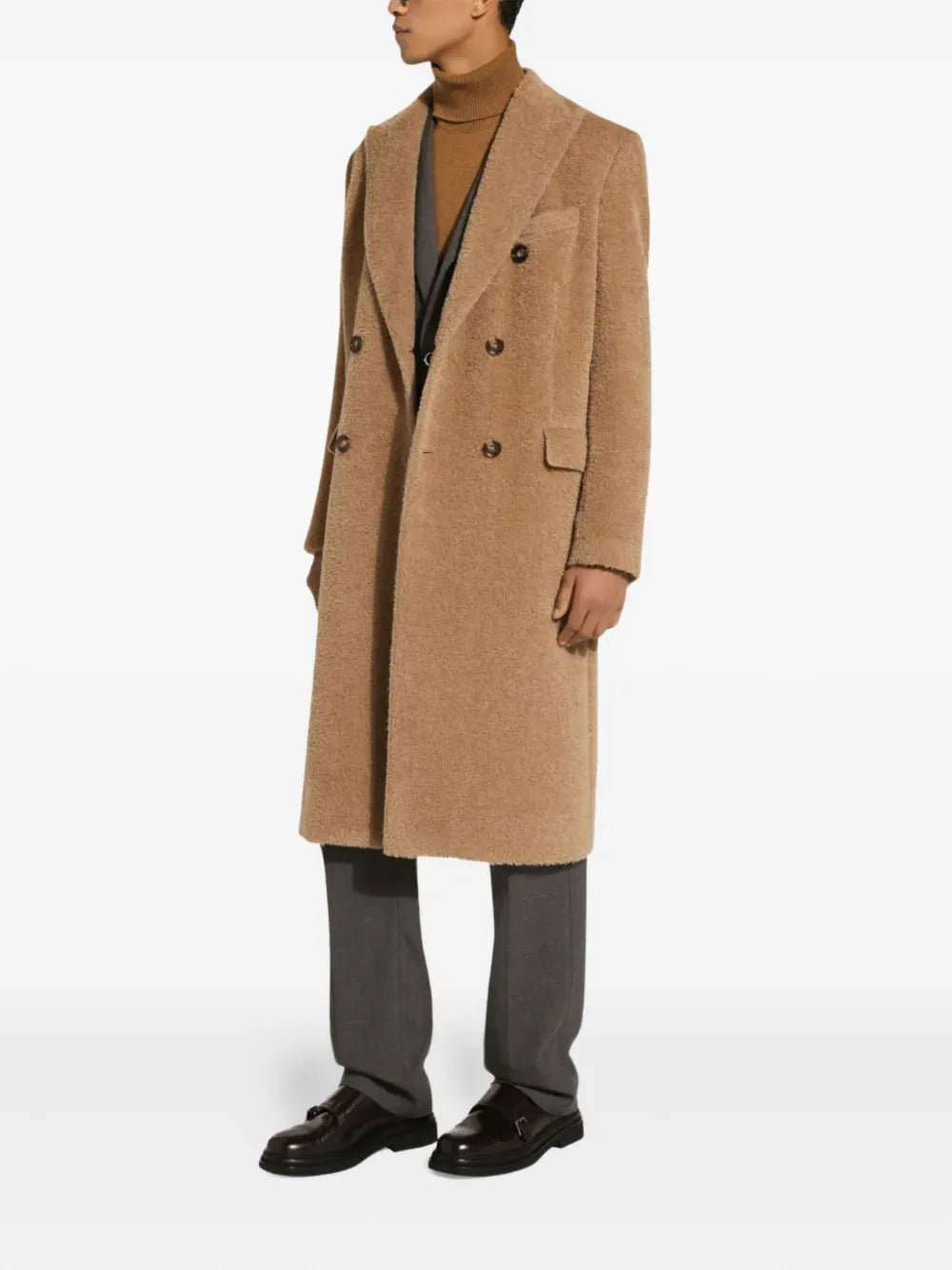 double-breasted wool coat