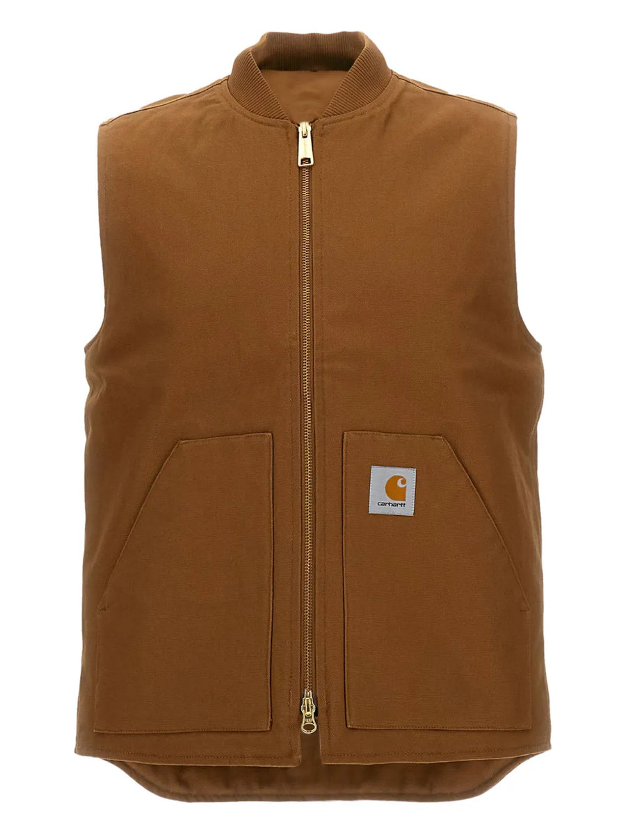 cotton zip-up gilet