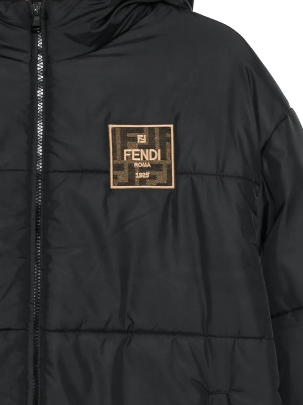 logo-patch hooded jacket