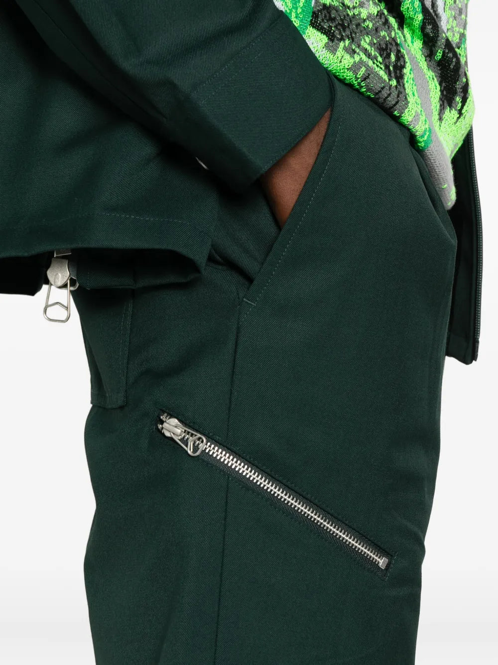 zip-detail trousers