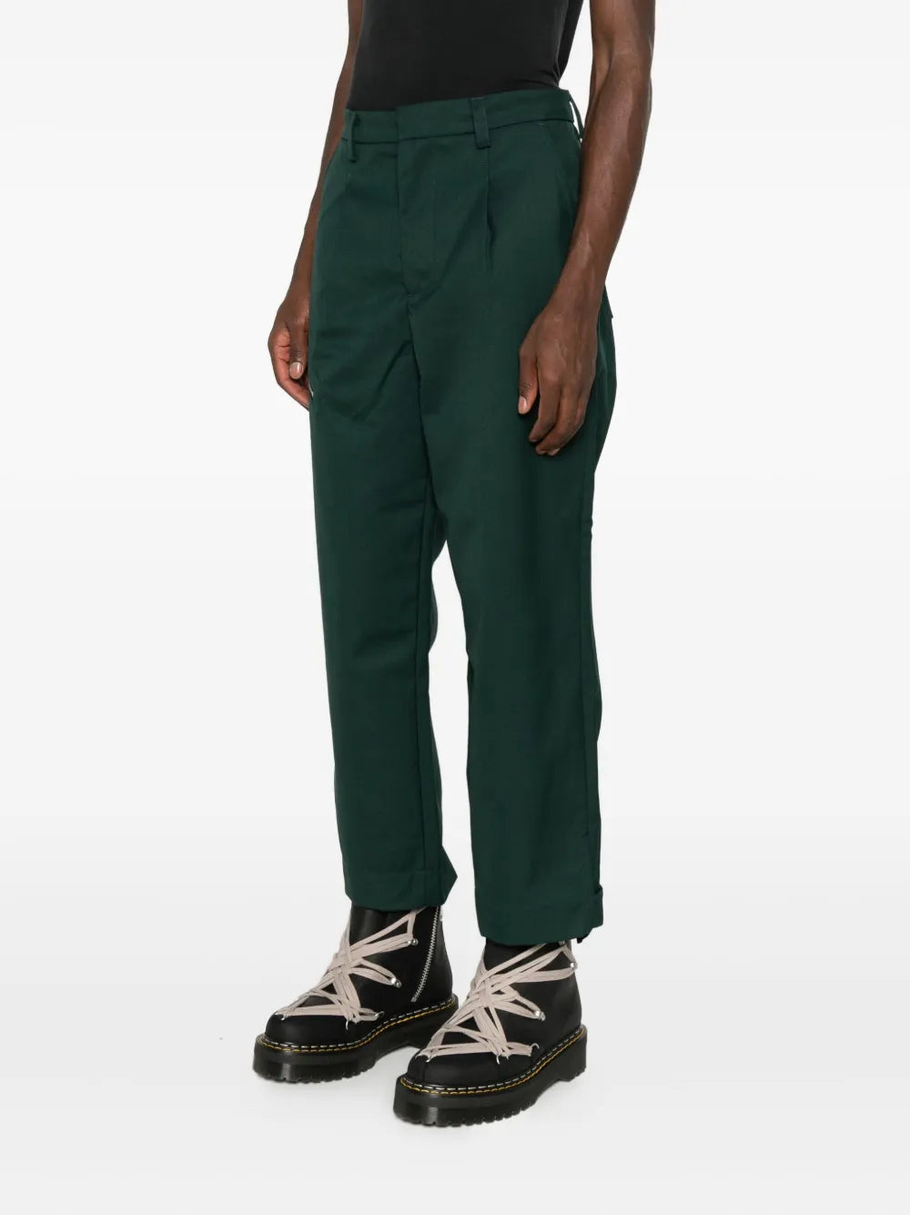 zip-detail trousers
