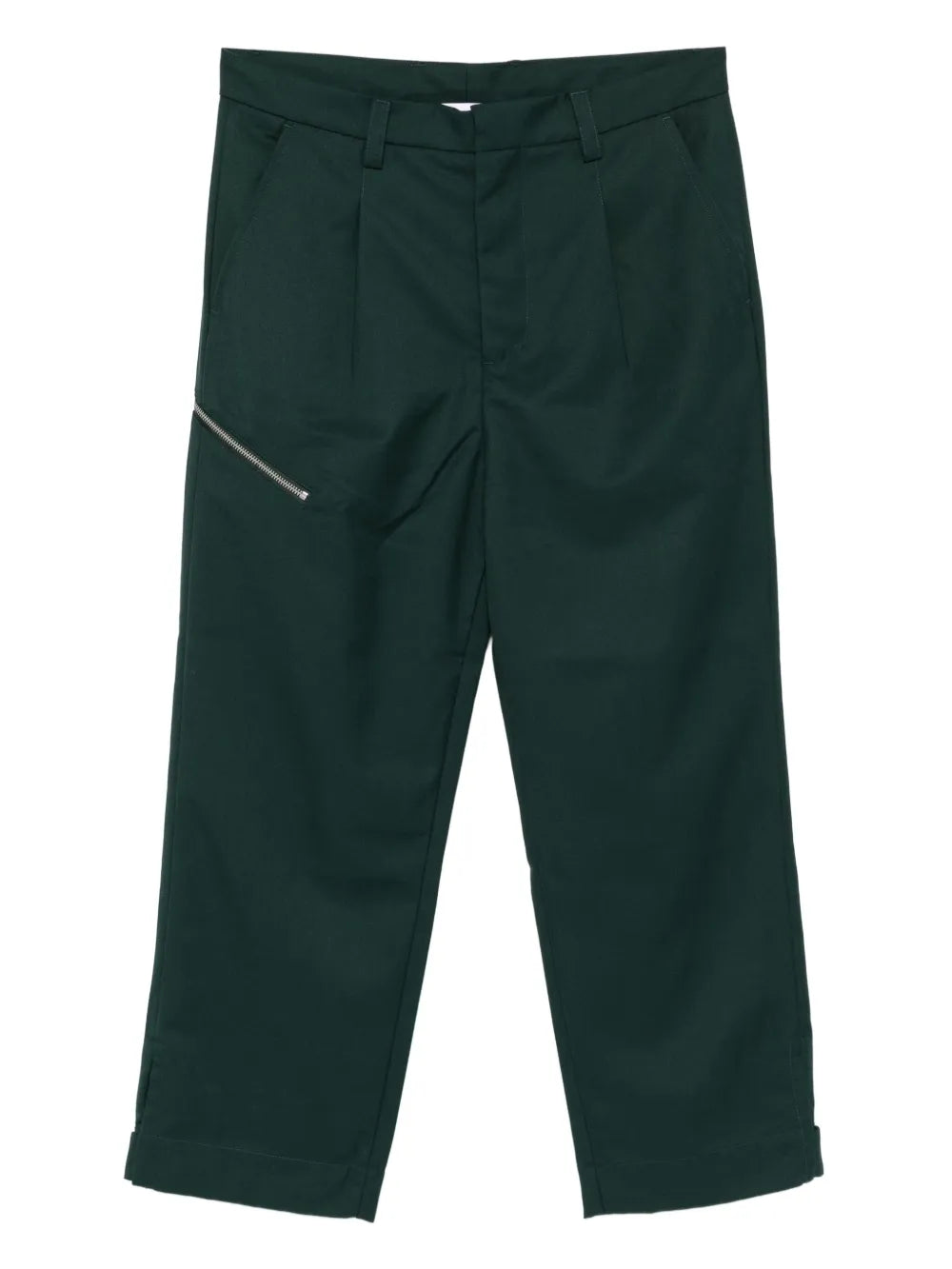 zip-detail trousers