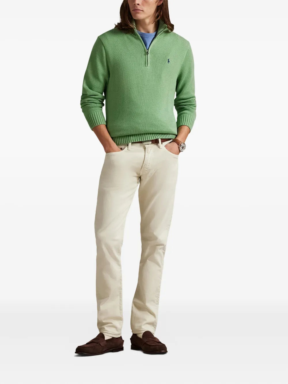 half-zip cotton sweater
