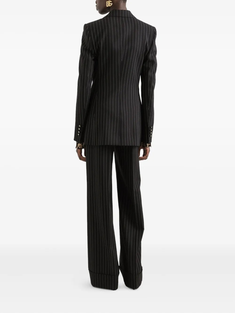 striped single-breasted jacket