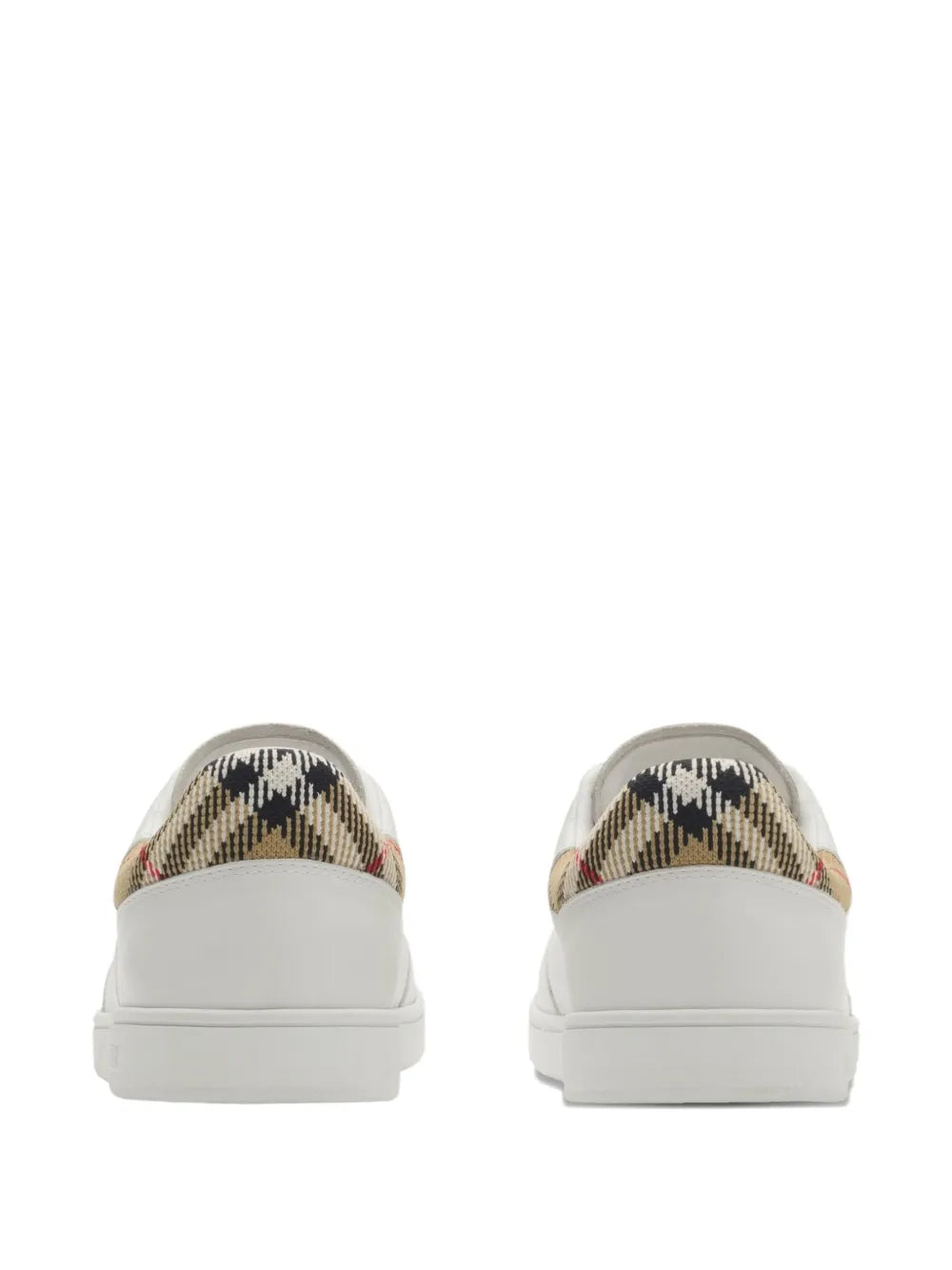 check leather sneakers